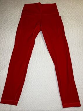 lululemon athletica Wunder Train 25 in Red High-Rise Performance Leggings
